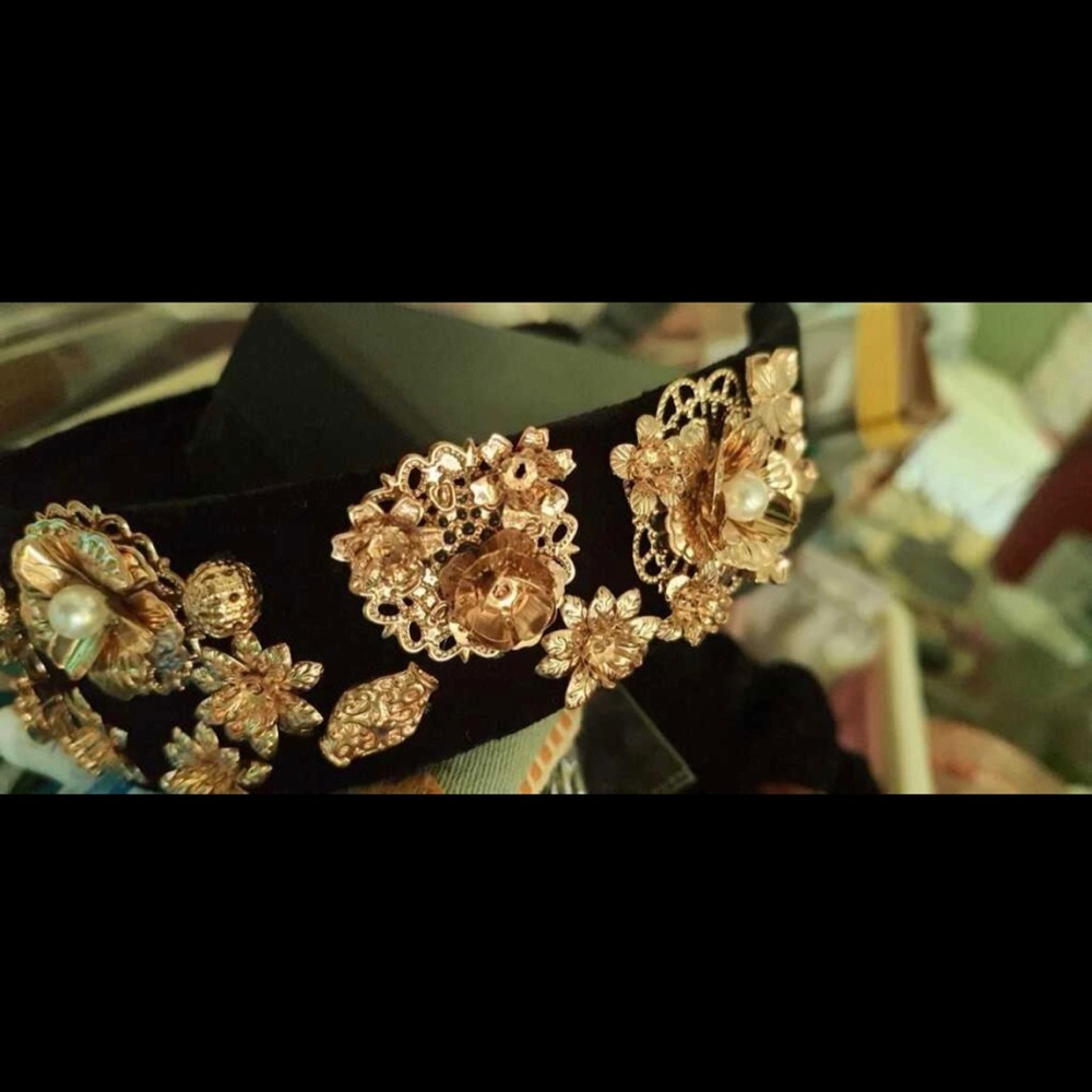 Gold floral headband